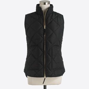 J. Crew Quilted Black Vest XS